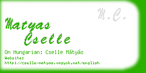 matyas cselle business card